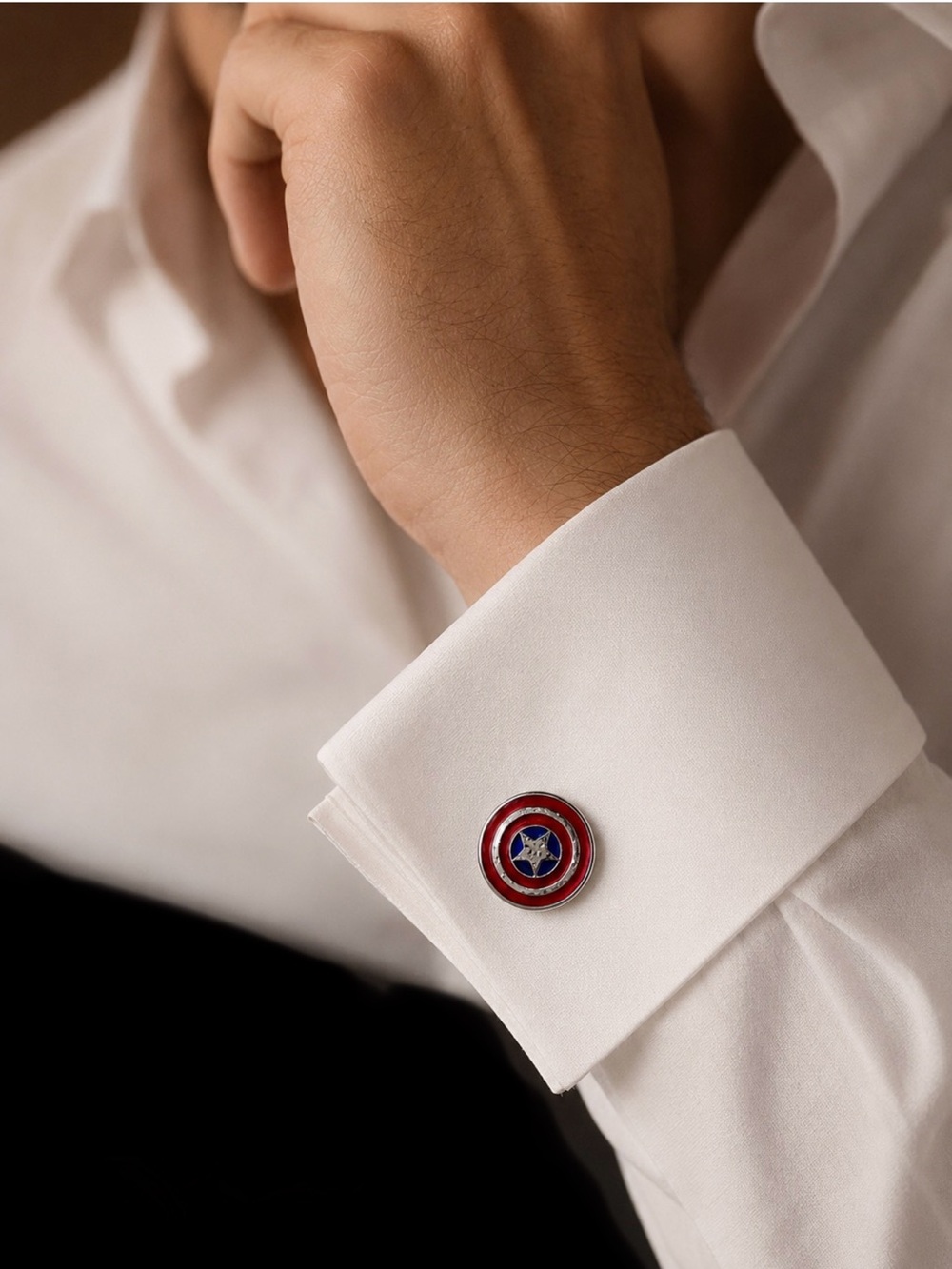 Large Red and Blue Shield Cufflinks